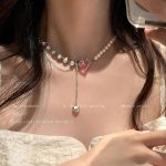 گردنبند قلب و مروارید