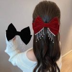 گیره پاپیون مخمل آویزدار