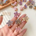 مینی کلیپس شکوفه کریستال رنگی