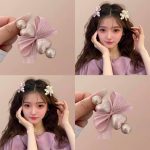 گیره انبری قلب و پاپیون صورتی