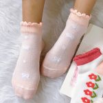 جوراب دخترانه توری گل دار - Image 7