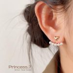 گوشواره قلب و مروارید