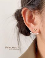 گوشواره قلب و مروارید